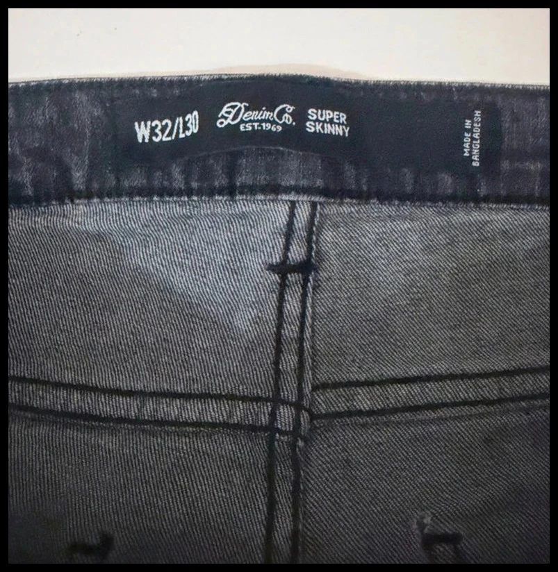 Jean súper skinny gris antracita Denim Co algodón elástico W32 L30 hombre XL – photo 4